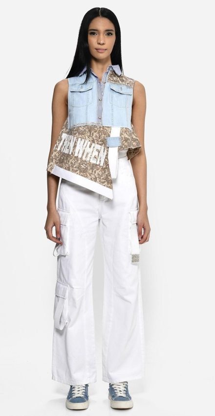 PANTALON ESTILO CARGO BLANCO