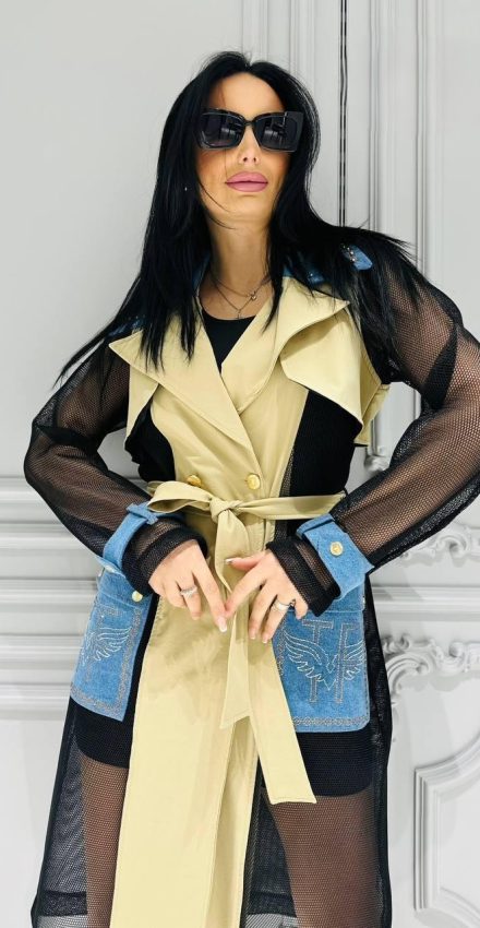 VESTIDO CON ABRIGO DE REJILLA